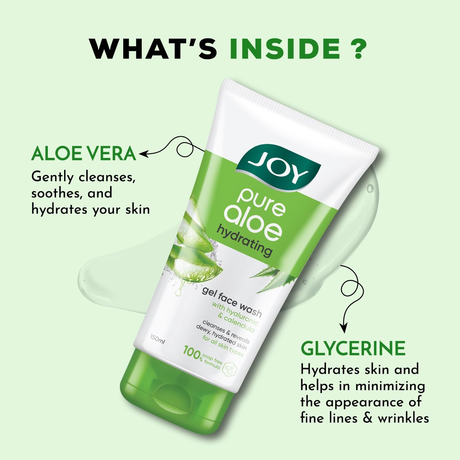 Joy Hydrating Aloe Vera Face Wash for Summers | Controls Excess Oil & Removes Dirt 150ml | Non Drying, Cooling Gel Face Wash thumbnail