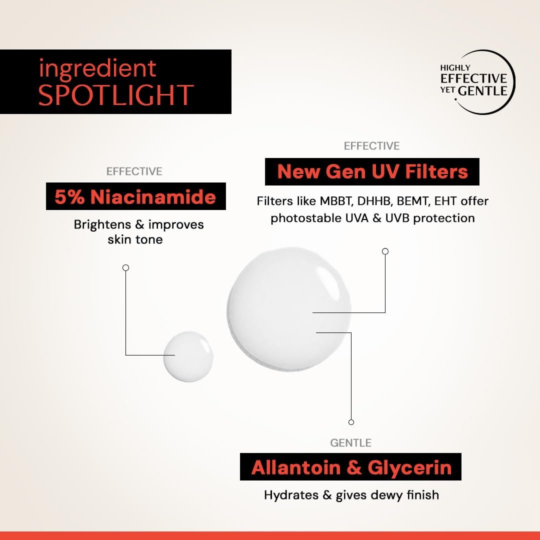 Deconstruct Fluid Brightening Sunscreen SPF 50+ PA++++ |Sunscreen with Niacinamide| Brightens Skin | Dewy finish| Lightweight, Quick absorb |For dry, oily,combination, normal skin 50g thumbnail