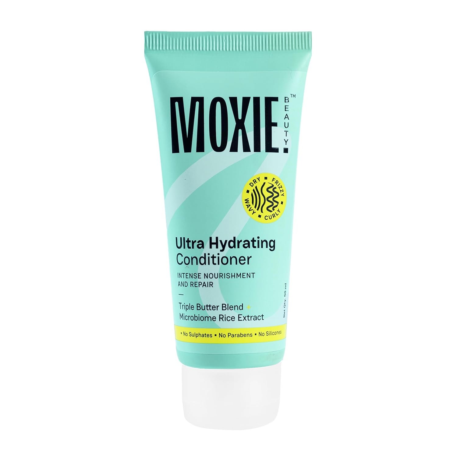 Moxie Beauty Ultra Hydrating Conditioner for Dry & Frizzy Hair 50 ml Triple Butter Blend | Sulphate, Paraben & Silicone-Free | Deep Nourishment for Wavy & Curly Hair