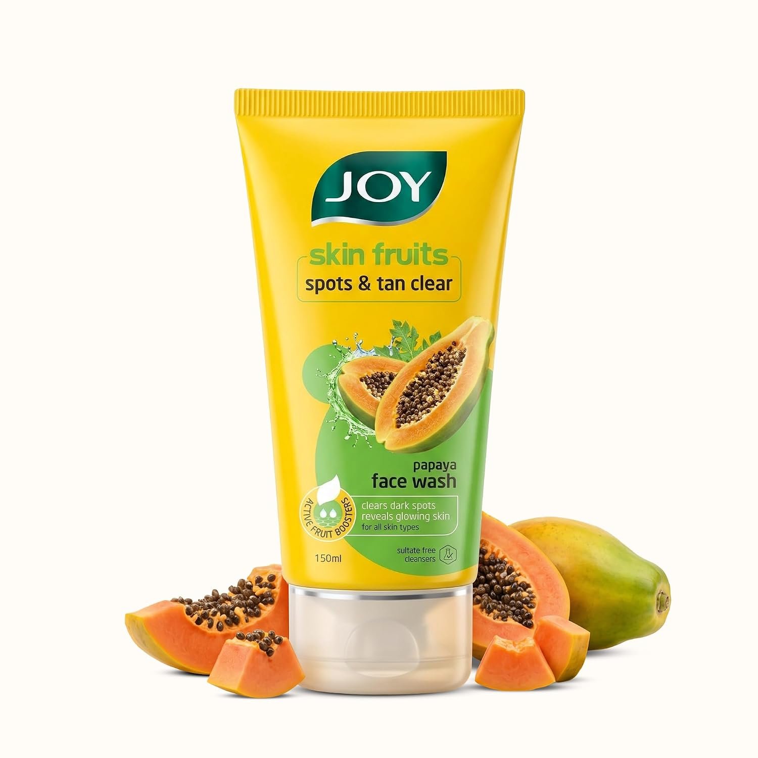 Joy Skin Fruits Spots & Tan Clear Face Wash 150ml | Enriched with Papaya & Vitamin C + A | For Healthy Glowing skin | Suitable for All Skin Types thumbnail