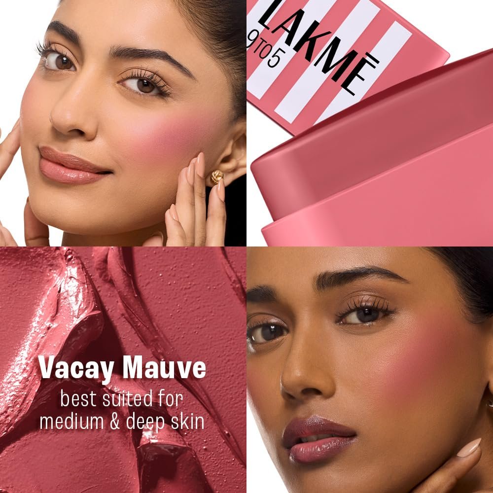 Lakme 9to5 Hya Beach Edit SPF Blush Vacay Mauve, Creamy Texture, Travel-friendly, 8.6g thumbnail