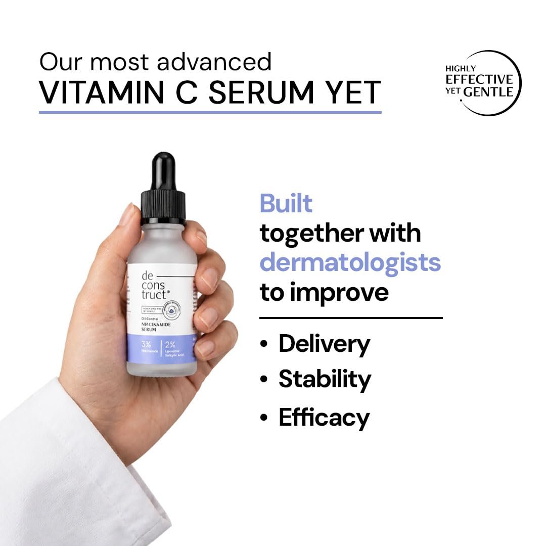 Deconstruct Oil Control 3% Niacinamide & 2% Salicylic Acid Serum with Liposomal Technology For Anti Acne,Open Pores & Blackheads | Controls Oil |For Oily & Acne-Prone Skin | thumbnail