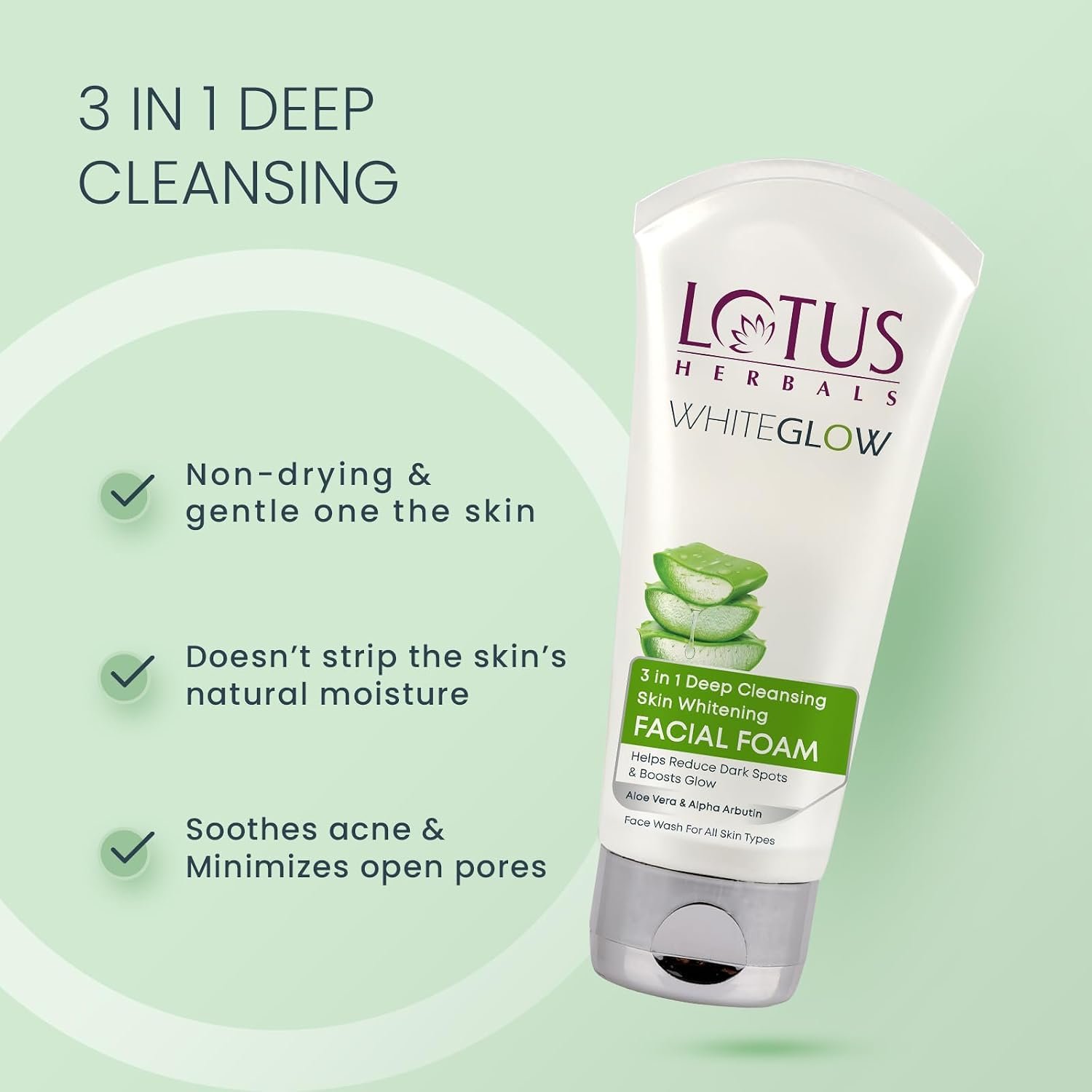 Lotus Herbals 3 in 1 Deep Cleansing Facial Foam  100g thumbnail