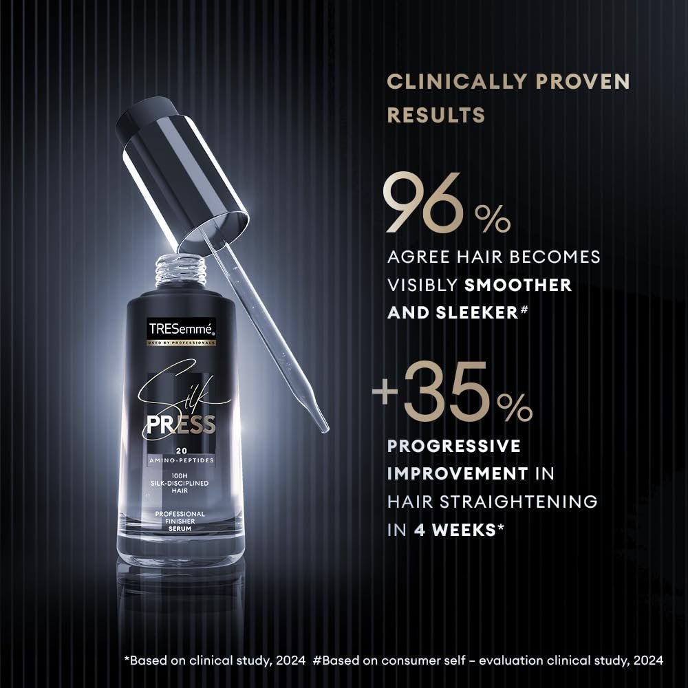 TRESemme Silk Press Finisher Serum 38ml | Hair Serum | Sleeker Shinier Hair Serum| Frizz control hair serum thumbnail