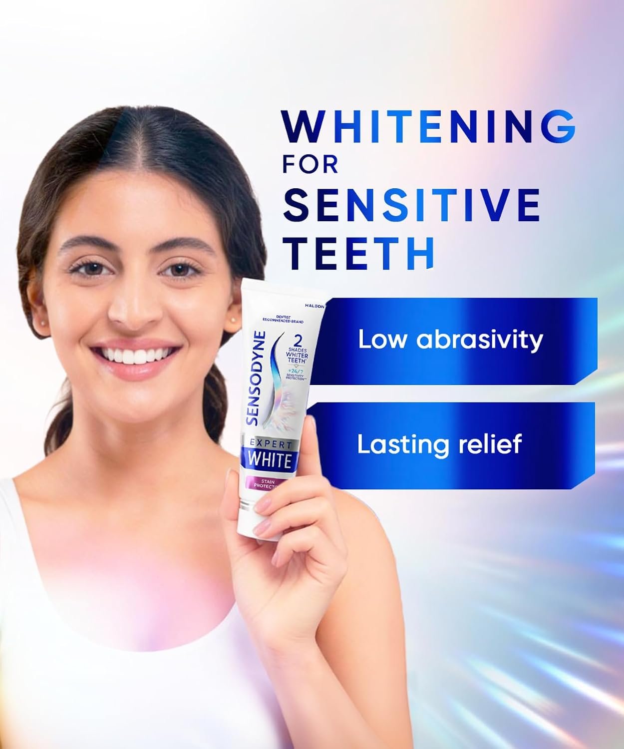 Sensodyne Expert White | Teeth Whitening Toothpaste | 2 Shades Whiter Teeth, 7X Stain Removal | Dentist Recommended | Enamel Safe - 70g thumbnail