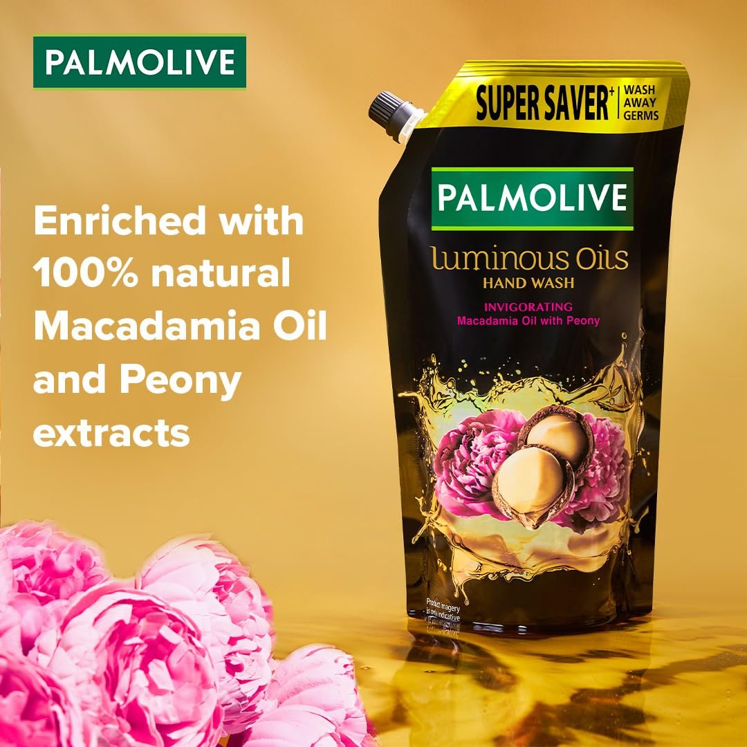 Palmolive Luminous Oils Invigorating Liquid Hand Wash, 750ml Refill Pack, With Macadamia Oil and Peony Extracts Visit the Palmolive Store thumbnail
