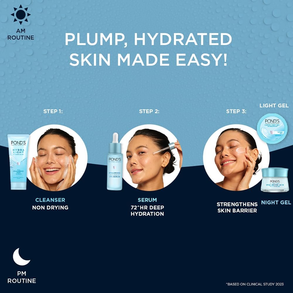 POND'S Hydra Light hyaluronic acid complex 2% Serum for 72 Hr Deep Hydration 28ml thumbnail