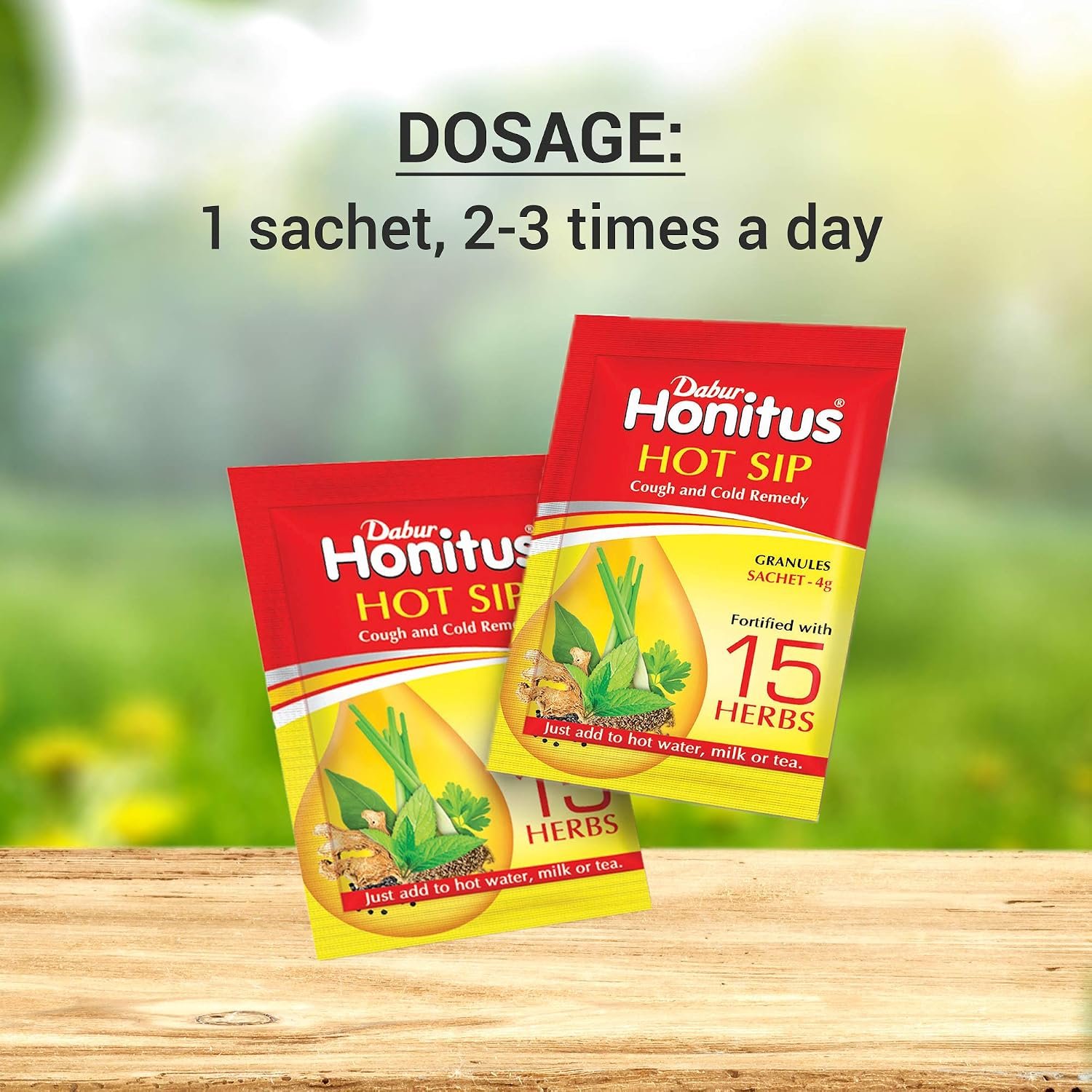 Dabur Honitus Hot Sip: 100% Ayurvedic Kadha | Provides Instant Relief from Cough and Cold (4gm*Pack of 30 Sachets) thumbnail