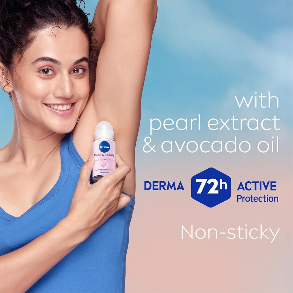 NIVEA Pearl and Beauty Deo Underarm Roll On 50ml thumbnail