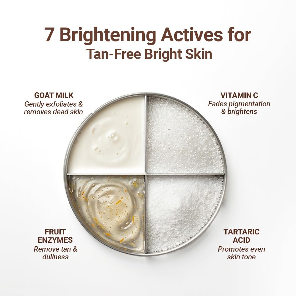 Be Neude Brightside 100ml Detan & Brightening Gel Face Wash with Goat Milk, Vitamin C & Tartaric Acid for Dark Spot Removal, Pigmentation & Glow, Face Wash for Men & Women thumbnail