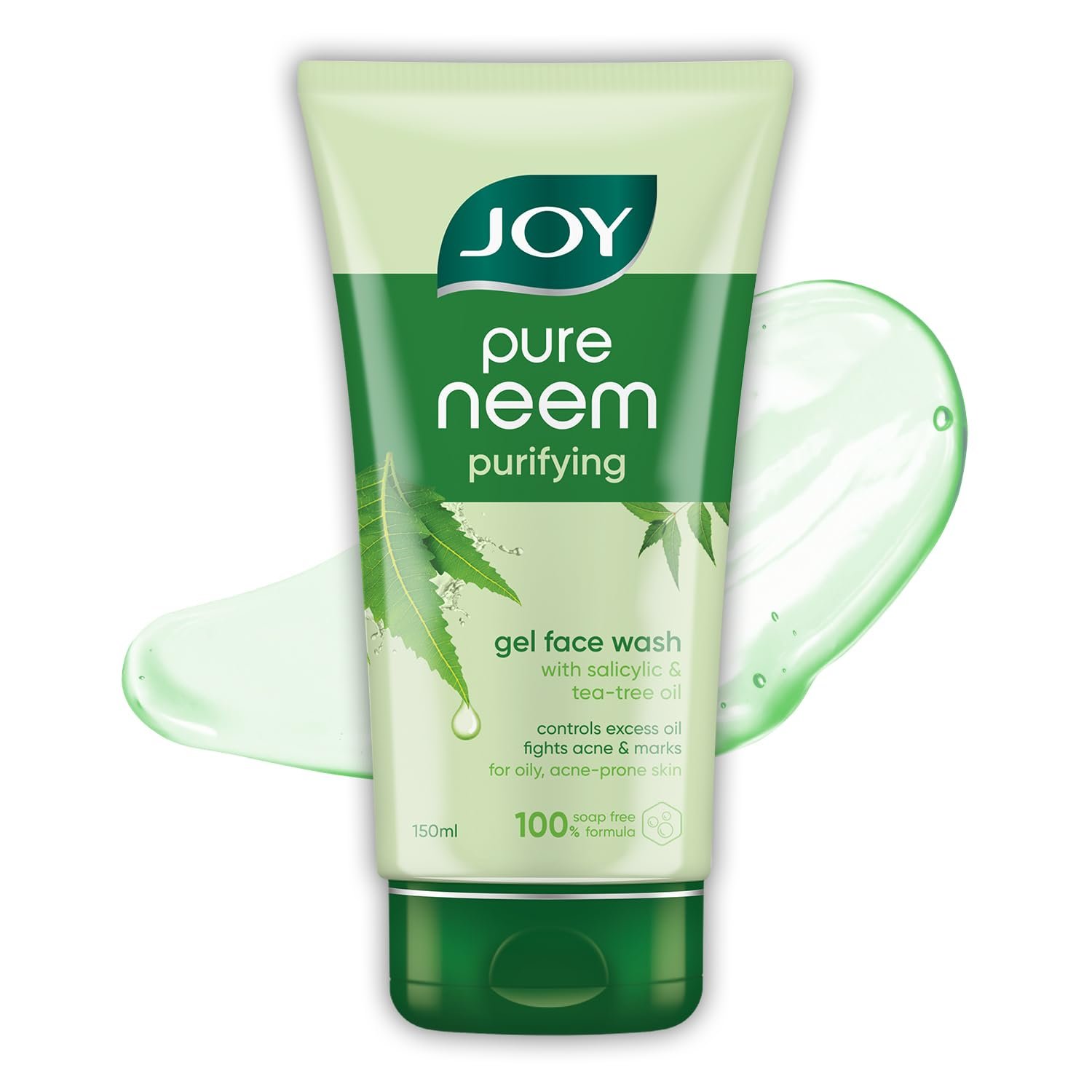 Joy Skin Purifying Neem Face Wash for Oily & Acne-Prone Skin | Fights Pimples, Controls Excess Oil & Unclogs Pores | Natural Antibacterial Formula | Men & Women 150ml