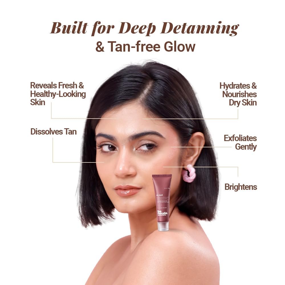 Be Neude un_mask Instant De-Tanning, Hydrating & Brightening Face Mask | Dry Skin-Friendly Facial Mask for Smooth, Soft & Radiant-Looking Skin | 15ml thumbnail