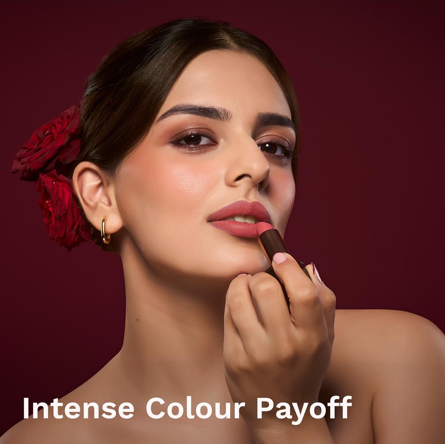 Pilgrim Matte Me Up Bullet Lipstick 4.2g | Creamy, Lightweight, Bold, Non Drying | SPF 30 | Enriched With Hyaluronic Acid & Spanish Squalane | Lipstick for dusky skin tone | Pink Romance -14 thumbnail