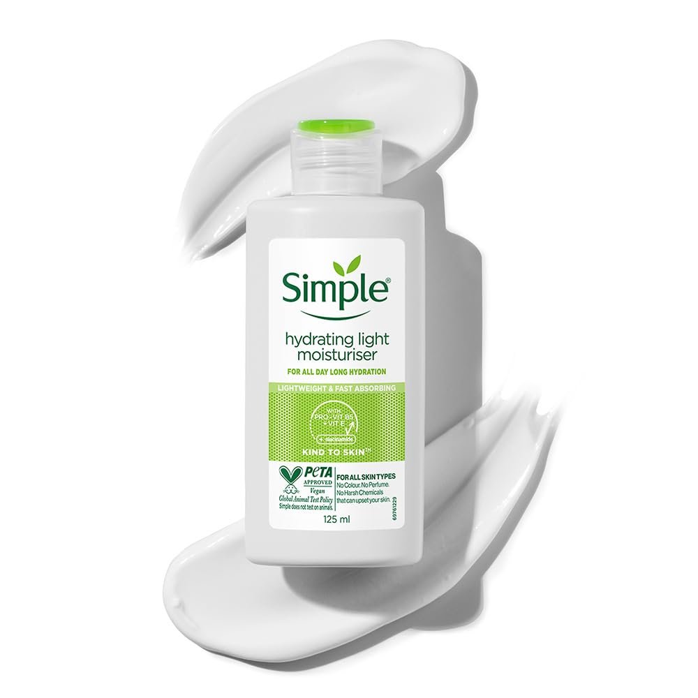Simple Hydrating Light Moisturiser, 125ml | 12HR Hydration | With Niacinamide, Pro-Vitamin B5, Strengthens Skin Barrier| Lightweight, Non-Greasy Moisturizer | For Soft, Smooth Skin thumbnail
