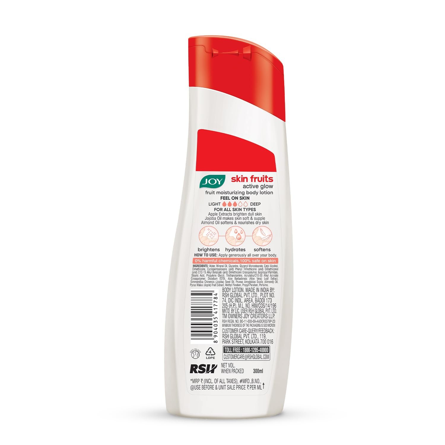 Joy Skin Fruits Lightweight Body Lotion 300ml | with Almond Oil & Jojoba Oil | Suitable For Winter | Non Sticky & Non Greasy Body Lotion For All Skin Types thumbnail