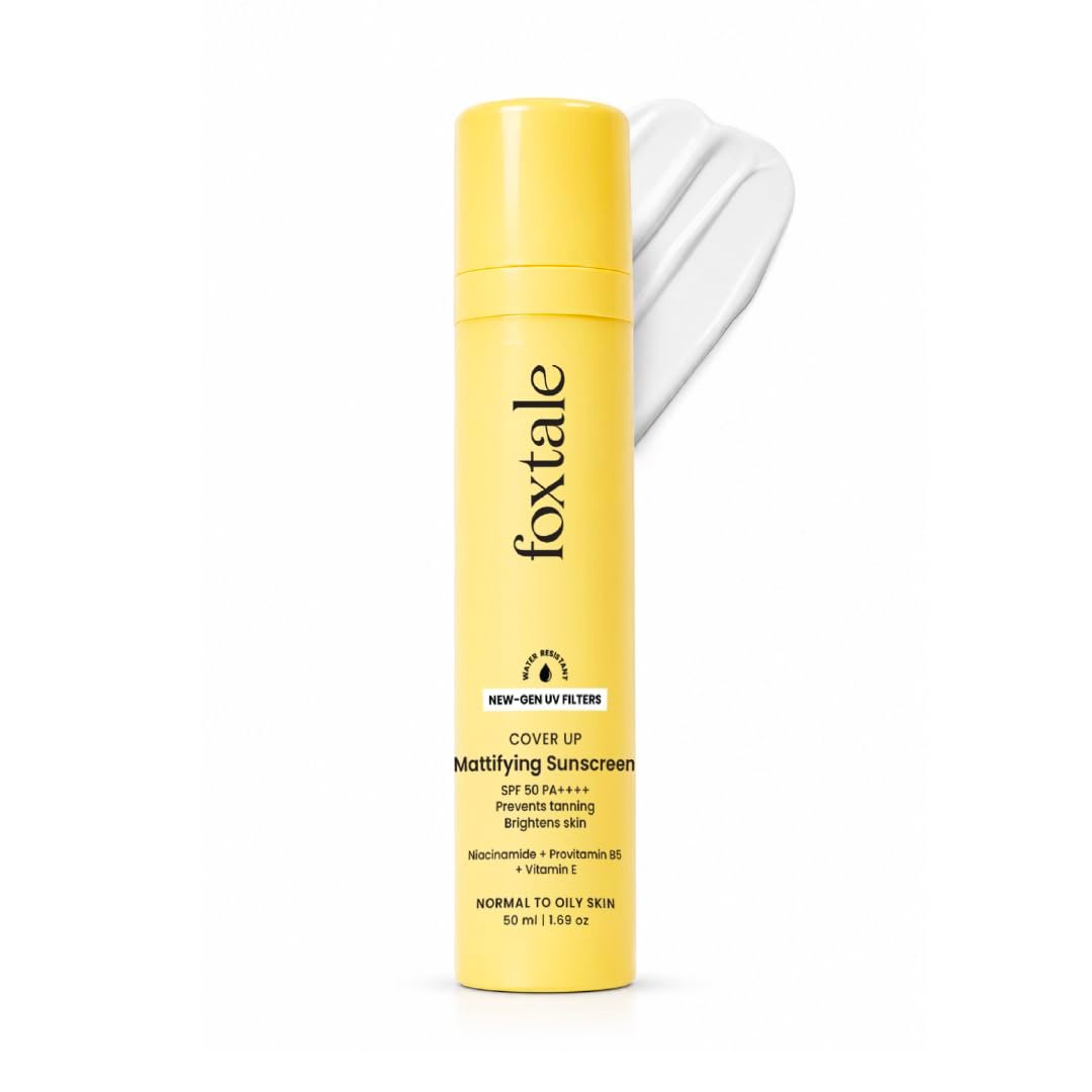 Foxtale SPF 50 PA++++Gel-Cream Sunscreen for Oily Skin with Niacinamide | Oil free, UVA UVB Protection, Prevents Tan | Lightweight, Pore-minimising, No White Cast | All Skin Type - 50ml thumbnail