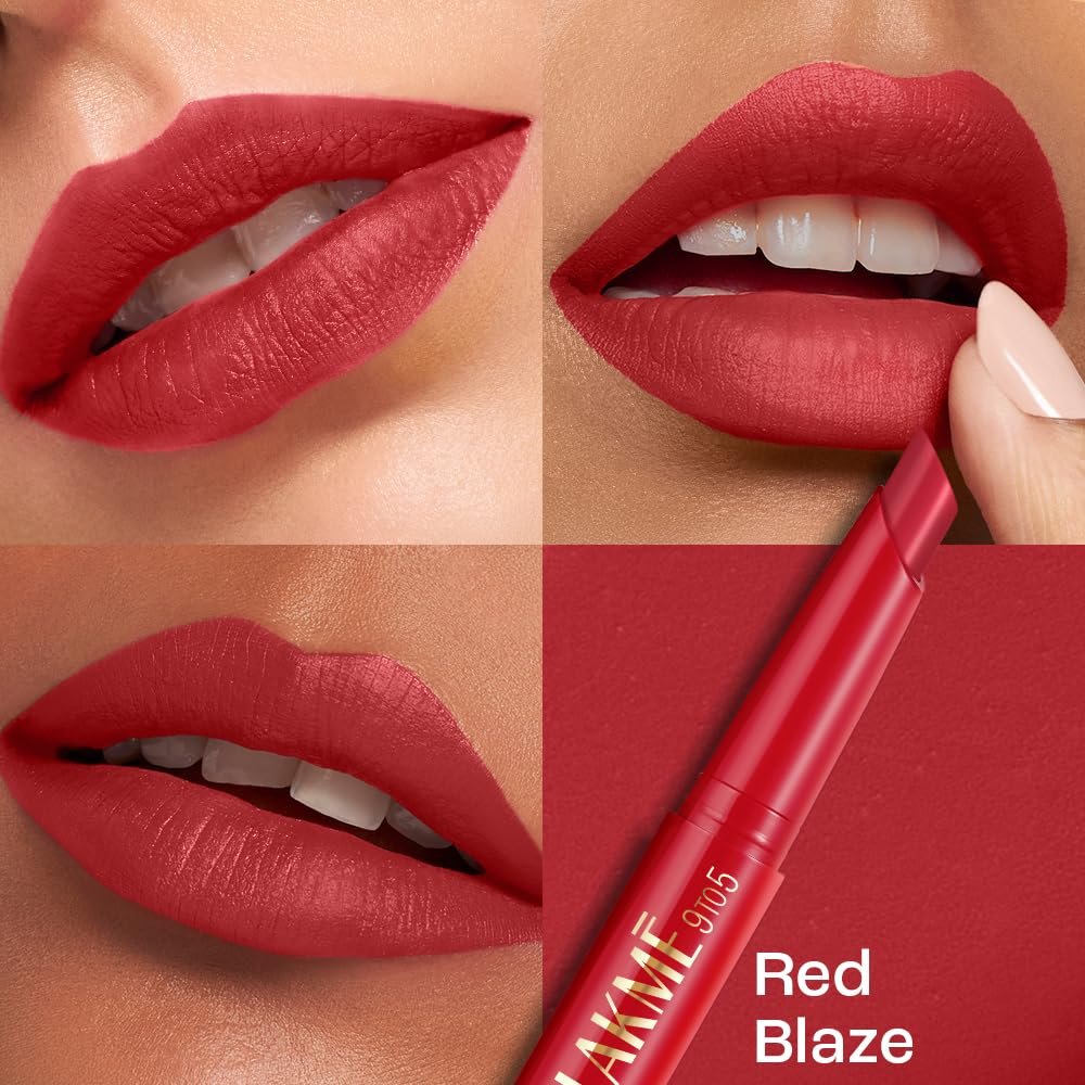 Lakme 9 to 5 Forever Matte Lip Crayon, Red Blaze, 1.1g, for Smooth and Supple Lips, with Vitamin C, Matte Finish, 8 Hr Hydration, Long Lasting all day comfort, Retractable Crayon thumbnail