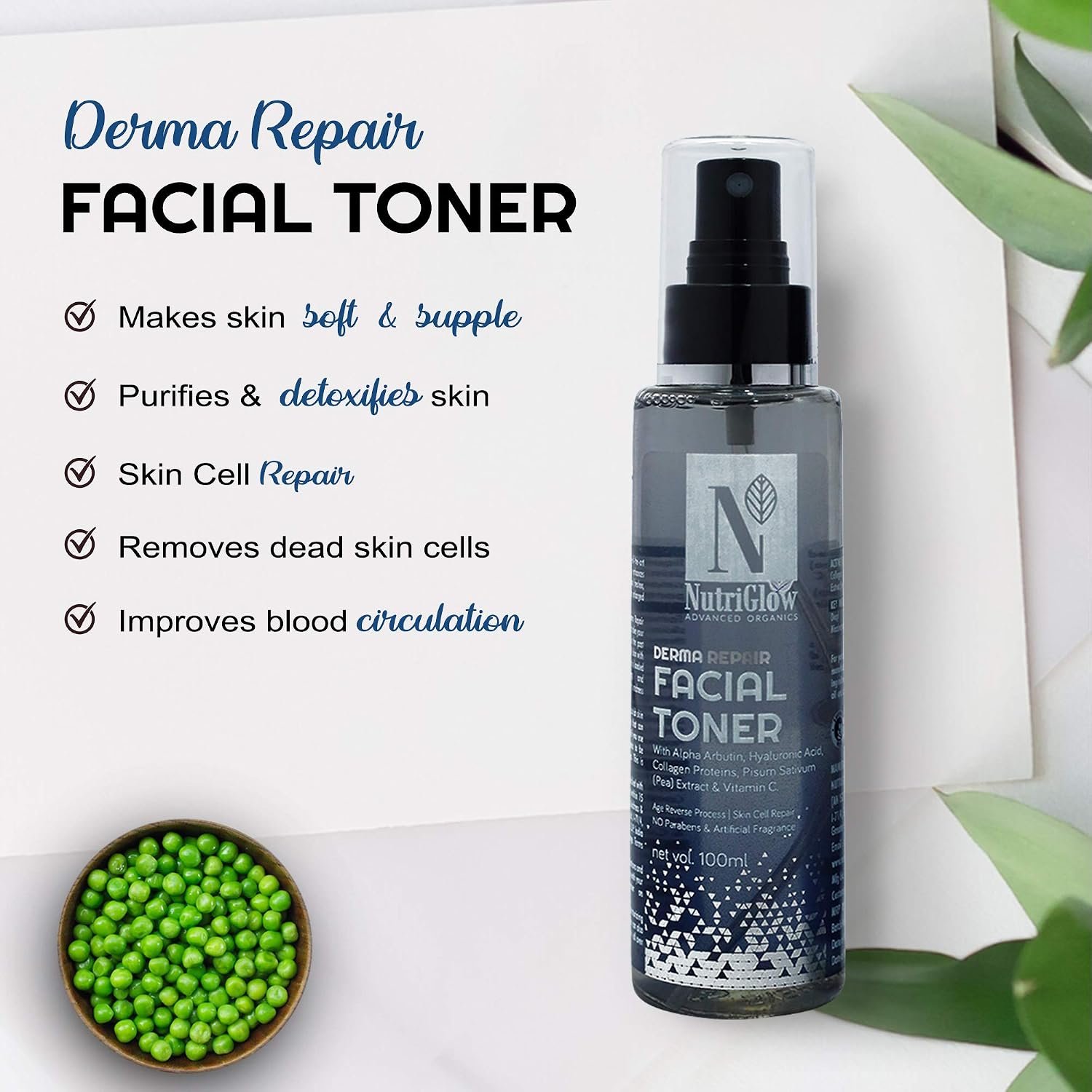 NutriGlow Advanced Organics Derma Repair Facial Toner  100ml thumbnail