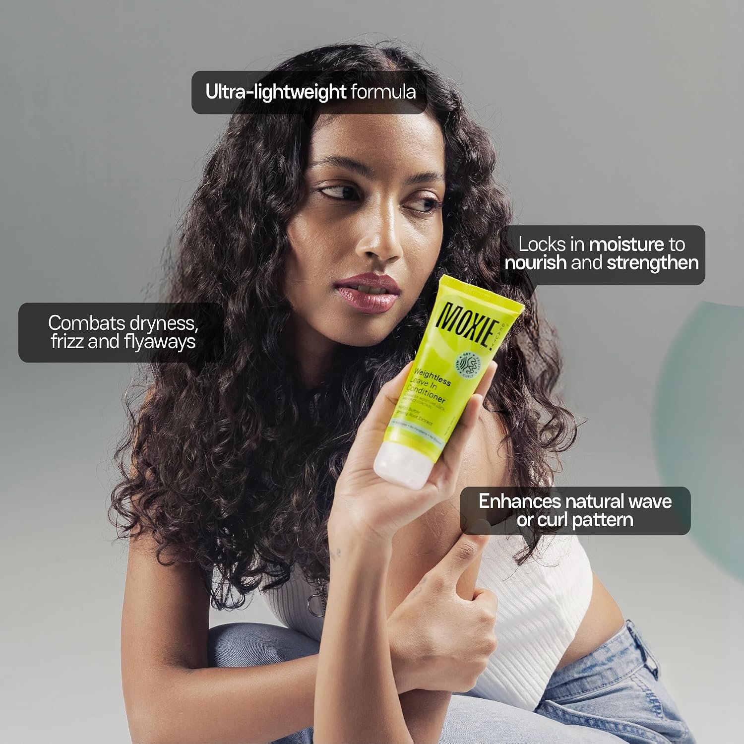 Moxie Beauty Weightless Leave In Conditioner Mango Butter Ginseng |120ml 94% moisture retention | Made with mango butter & ginseng root extract | For soft, smooth, hydrated hair thumbnail