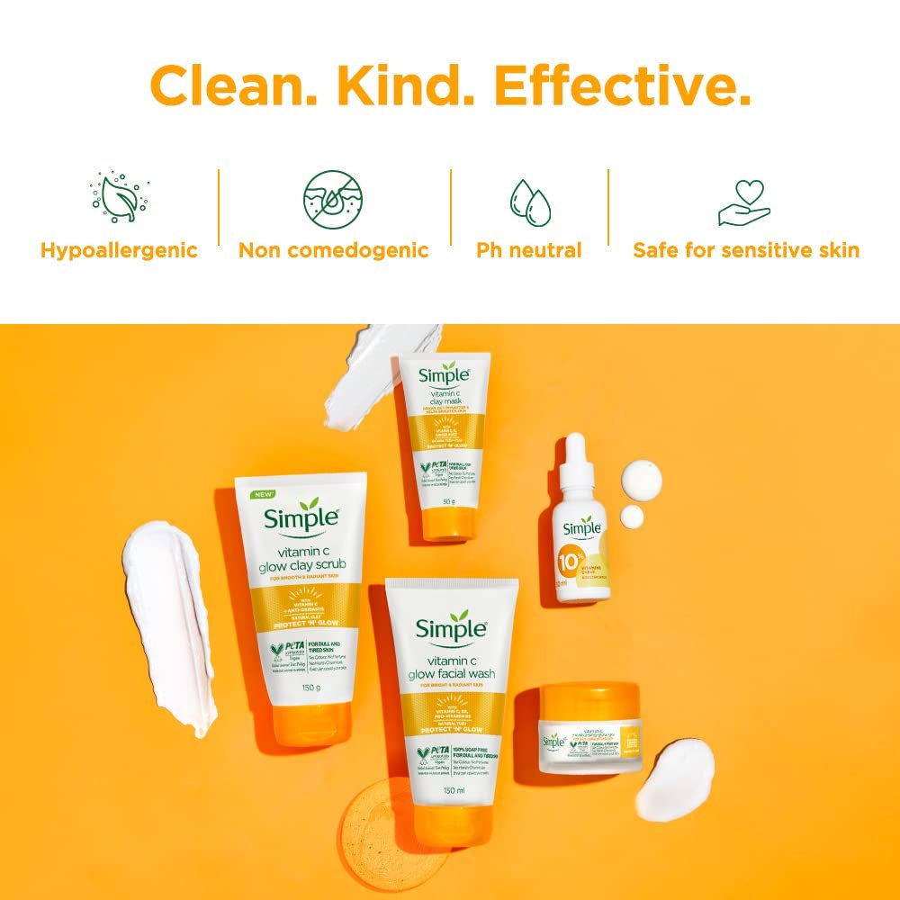 Simple Protect N Glow Vitamin C Brighten Clay Mask |  For all Skin Types 150 ml | thumbnail