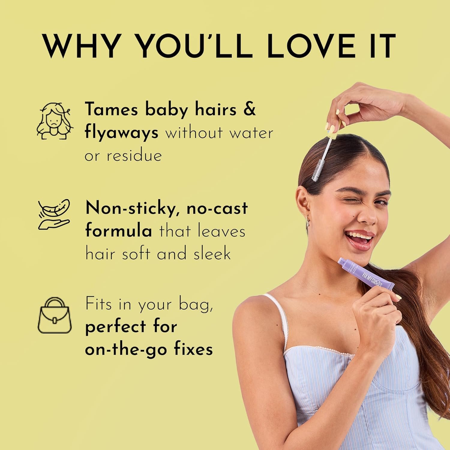Fix My Curls Frizz Finishing Wand | Instant Flyaway Control | 15ml Smooths frizz and flyaways for a soft, neat finish without water. thumbnail