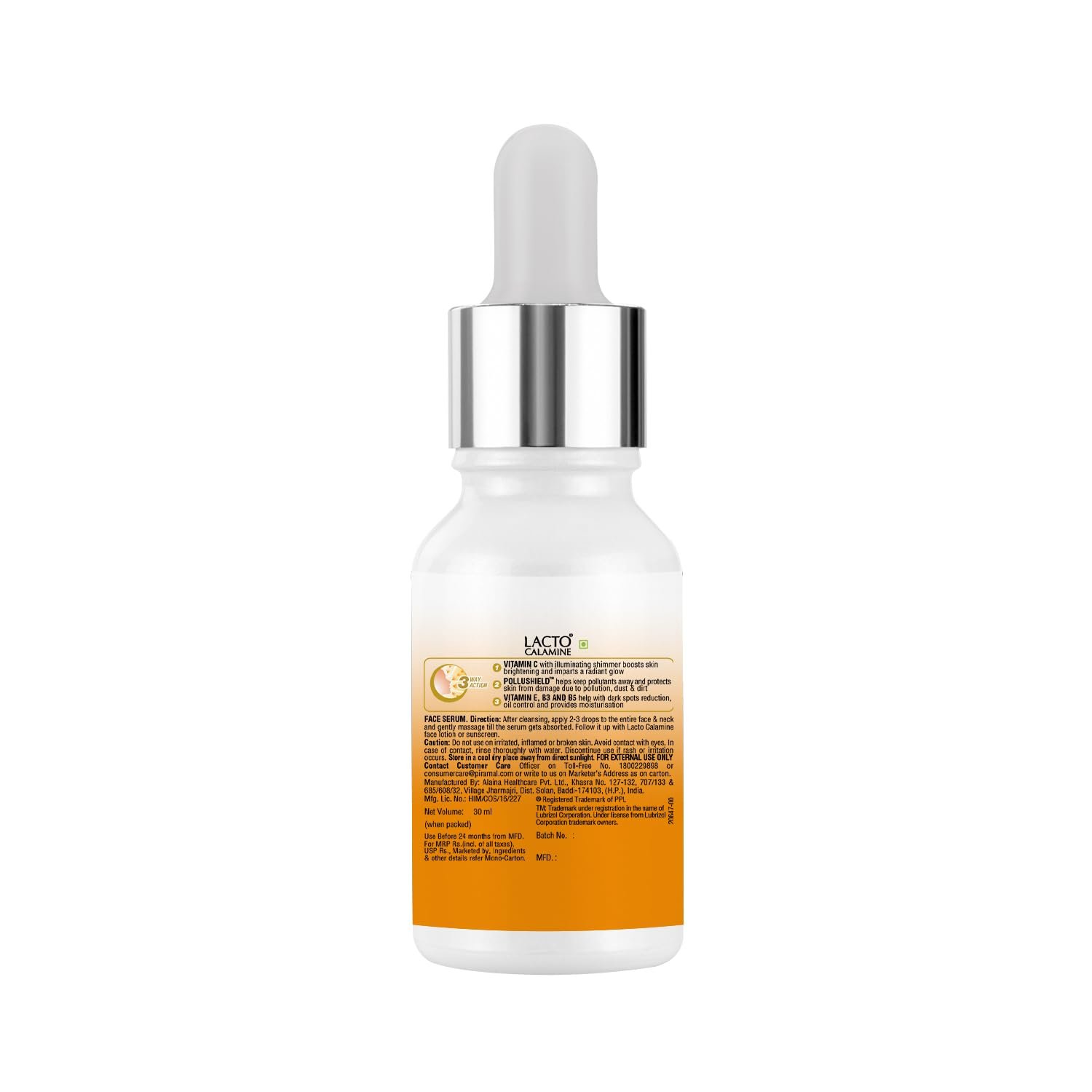 Lacto Calamine Vitamin C Face Serum with 98% Pure Vitamin C Complex & Niacinamide | Brightens Skin, Reduces Dark Spots & Hyperpigmentation | Boosts Glow & Evens Skin Tone |  30ml thumbnail