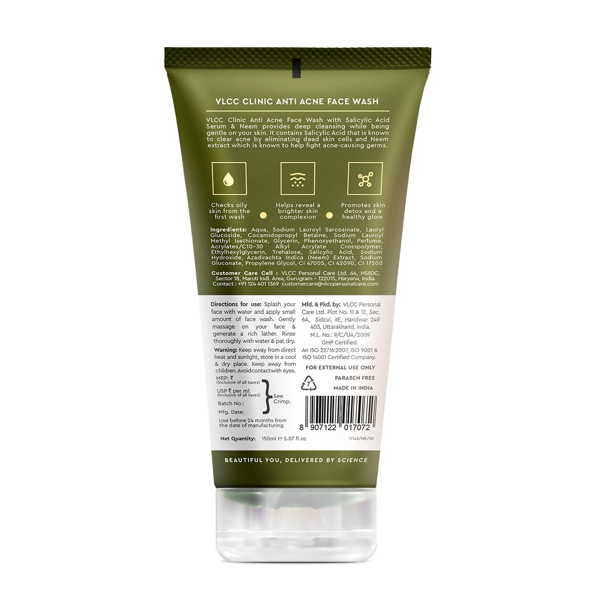 VLCC Clinic Anti Acne Face Wash - 150ml | Salicylic Acid & Neem For Acne Prone Skin | Acne control, Oil-Prone Skin | Fades Acne, Spots & Brightens Skin | Smooth & Soft Skin thumbnail