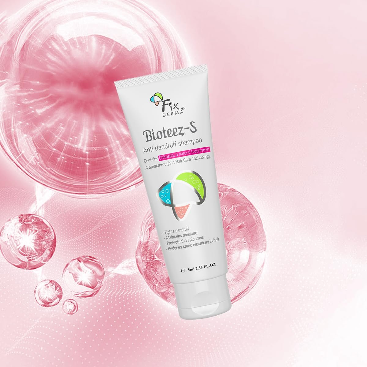 Fixderma Bioteez-S, Anti Dandruff Shampoo, Flaky Scalp Condition, Nourish Dry Hair, Relieves Itchy & Dry Scalp, Recurrent Dandruff, Sulphate & Paraben Free Formulation - 75ml thumbnail