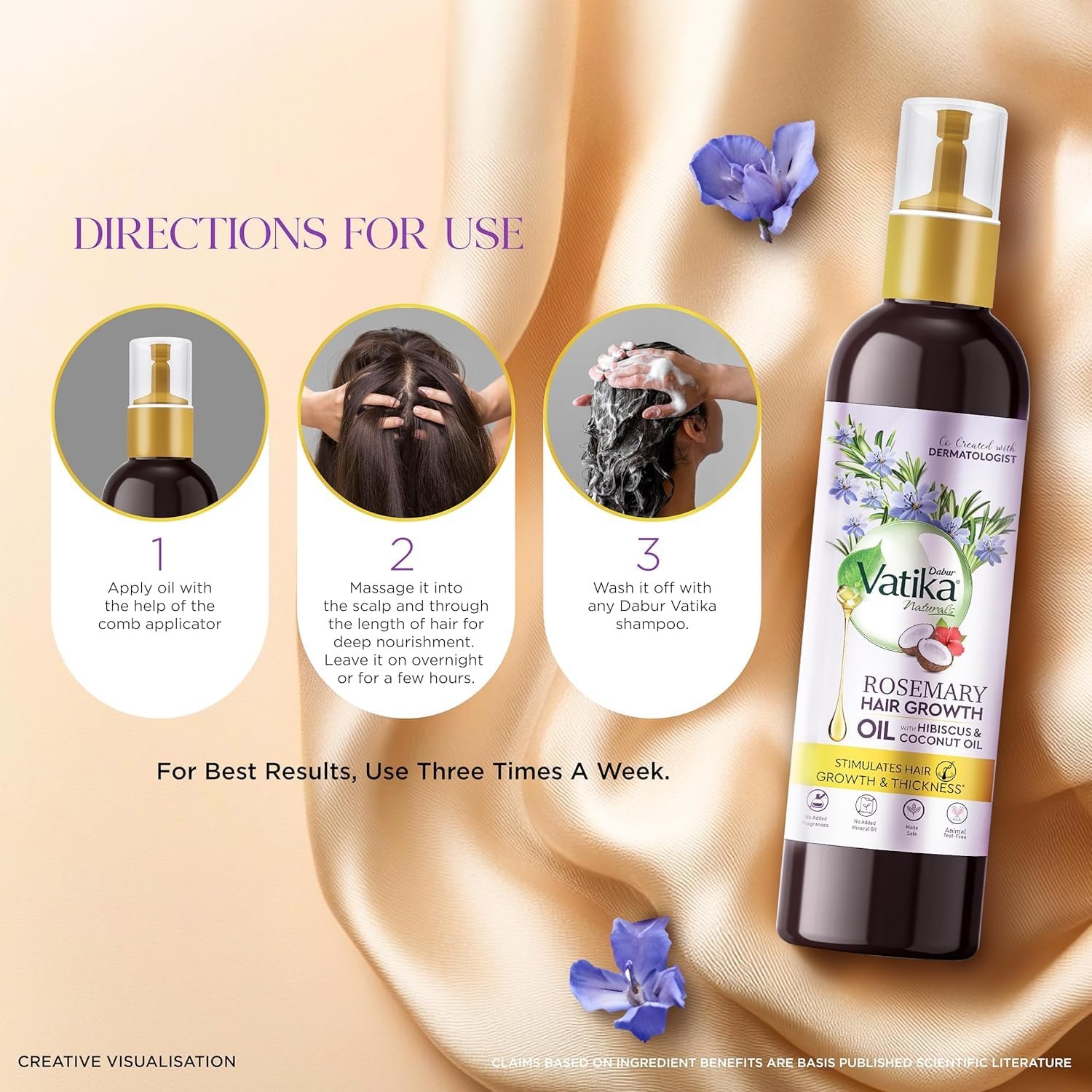 DABUR Vatika Rosemary Hair Growth Oil With Hibiscus & Coconut Oil - 100Ml | Stimulates Hair Growth And Thickness | Reduces Hair Fall | Co-Created With Dermatologist | thumbnail