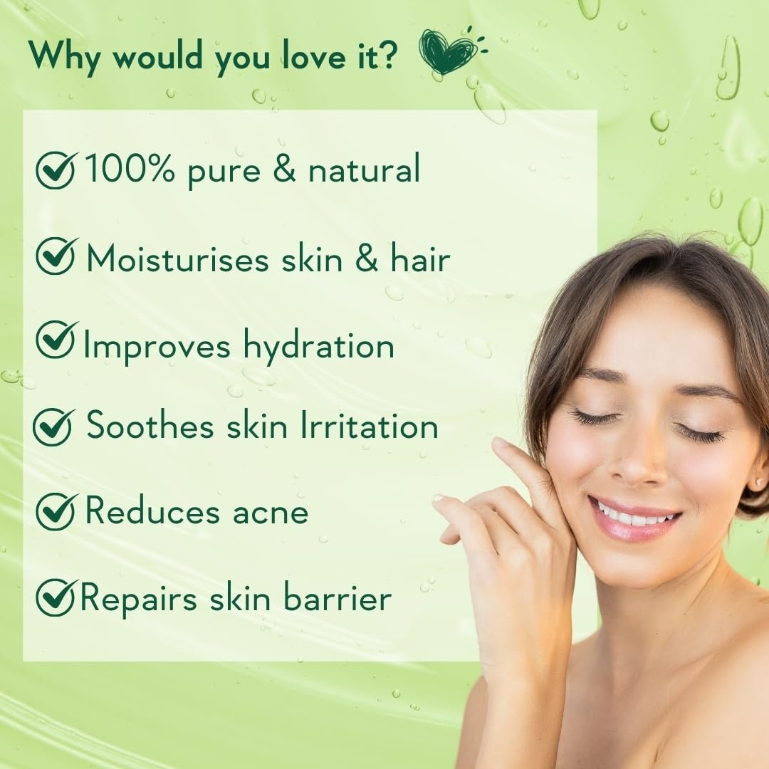 WishCare Pure & Natural Aloe Vera Gel for Skin, Face and Hair | For Hydrating, Moisturizing & Soothing Skin | For Men and Women | 200ml thumbnail