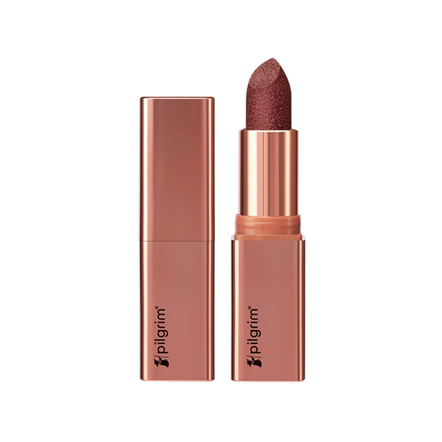 Pilgrim Glitter Lipstick For Women 4.2gm | Dubai Luxe Lifestyle - Royal Noor Shade | Lipstick Infused with Vitamin E & Olive Oil | Glitter Formula With Matte Finish | Non Drying thumbnail