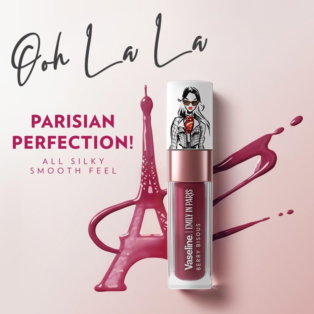 Vaseline Emily in Paris Berry Bisous Lip Oil | Intense Gloss | 24H Moisturisation | 4 g thumbnail