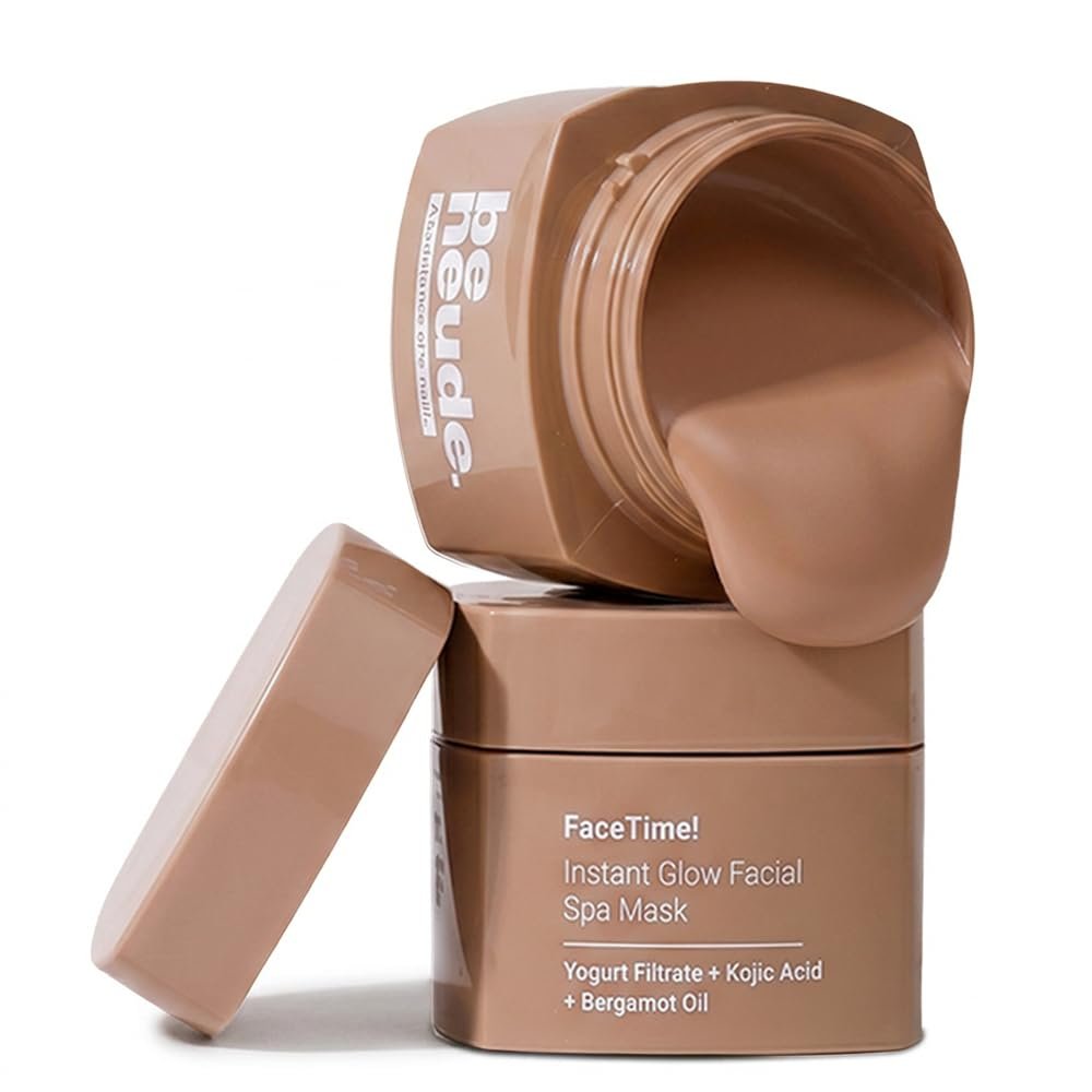 Be Neude FaceTime Instant Brightening Glow Face Mask 50ml – De-Tan Milk Face Pack with Yogurt Filtrate, Orange Oil & Kojic Acid for Glowing Skin, Blackhead Removal, Anti-Pigmentation