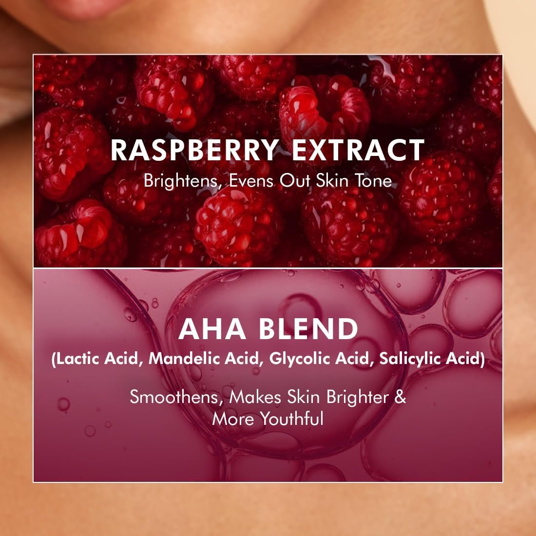 mCaffeine Brightening Raspberry Body Scrub | Tan Removal | AHAs - Lactic & Glycolic Acid, Niacinamide | Vitamin C Rich for Brighter, Soft Skin | Remove Dry, Dead Skin | 175g thumbnail