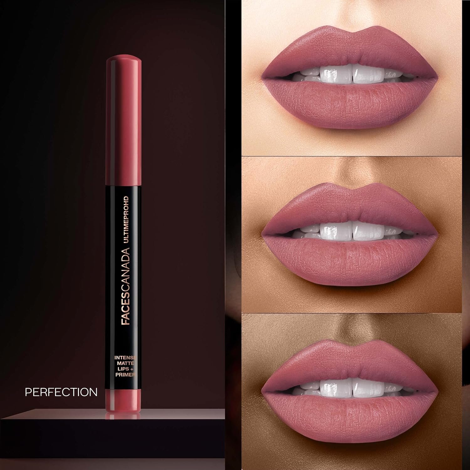 FACESCANADA Ultime Pro Hd Intense Matte Lips + Primer - Perfection 01, 1.4g | 9Hr Long Stay | Infused for Flawless Finish | Color Lightweight Silky Smooth Cream Application thumbnail