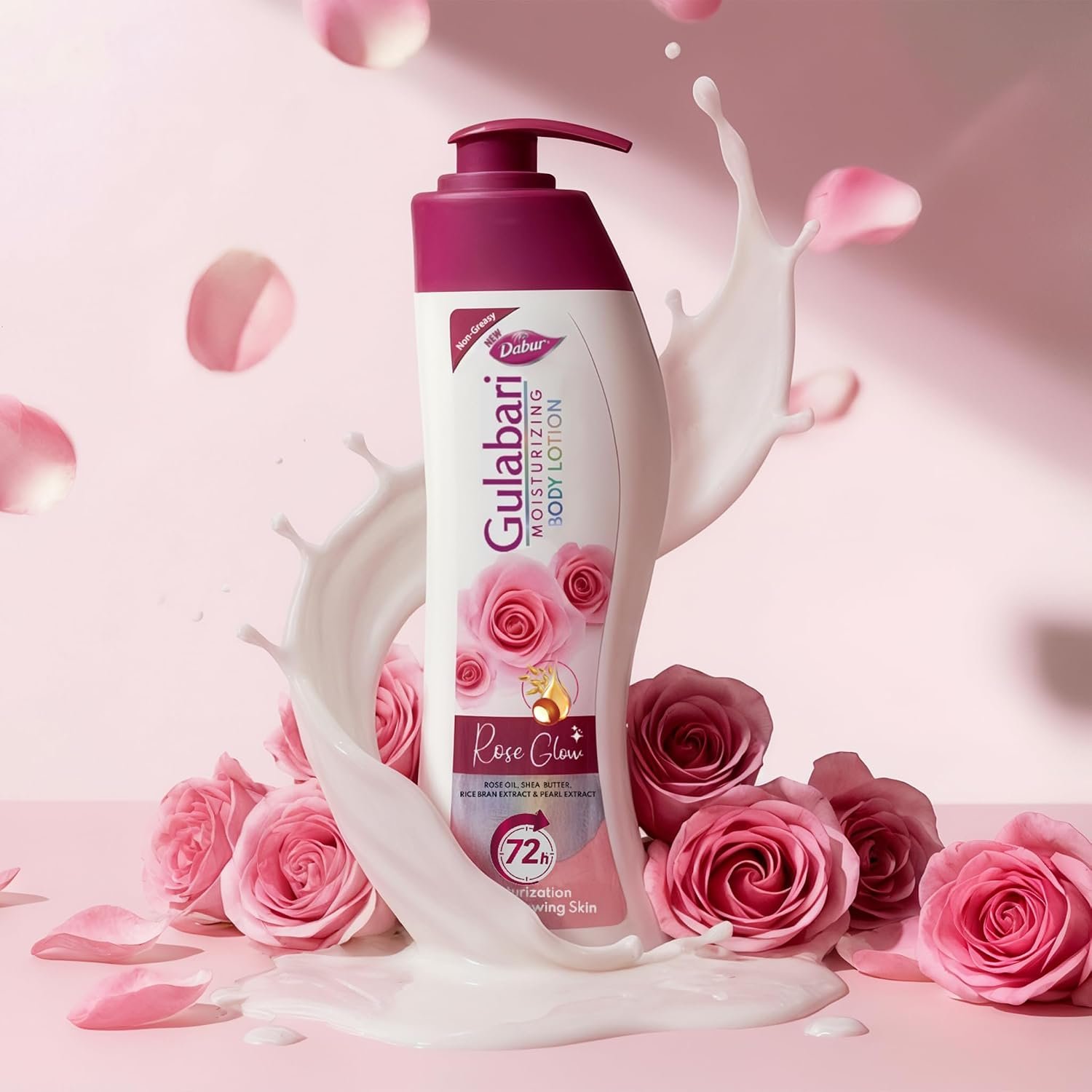 Dabur Gulabari Moisturizing Body Lotion – 400 ml | For Men & Women | Dry Skin Care | With 100% Organic Rose Oil & Shea Butter | Dermatologically Tested | Paraben Free | 72 Hour Moisturisatio thumbnail