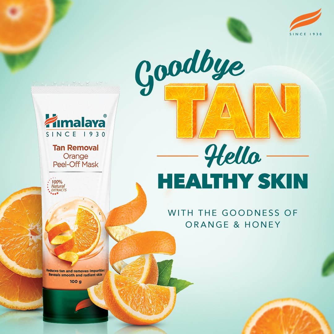 Himalaya Herbals Tan Removal Orange Peel-Off Mask – Facial Mask for Tan & Dullness Care, Fresh & Radiant-Looking Skin, 100g thumbnail