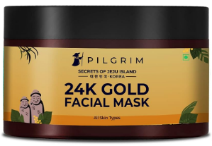 Pilgrim 24K Gold Facial Kit | Dewy Glass Skin Finish | Facial kit for Radiant Look | 24K Gold Face Mask Pack 50gm | 24K Gold Beauty Oil 20ml | Korean Skin Care | For Women & Men thumbnail