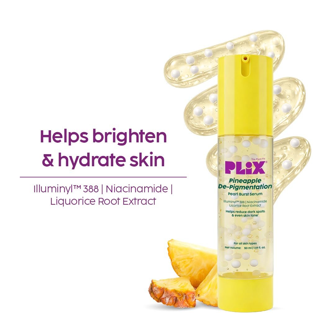 PLIX The Plant Fix Pineapple Pearl Burst Serum | Brightening & Hydrating Face Serum for Dark Spots, Pigmentation & Uneven Skin Tone | Lightweight Daily Skincare Serum thumbnail