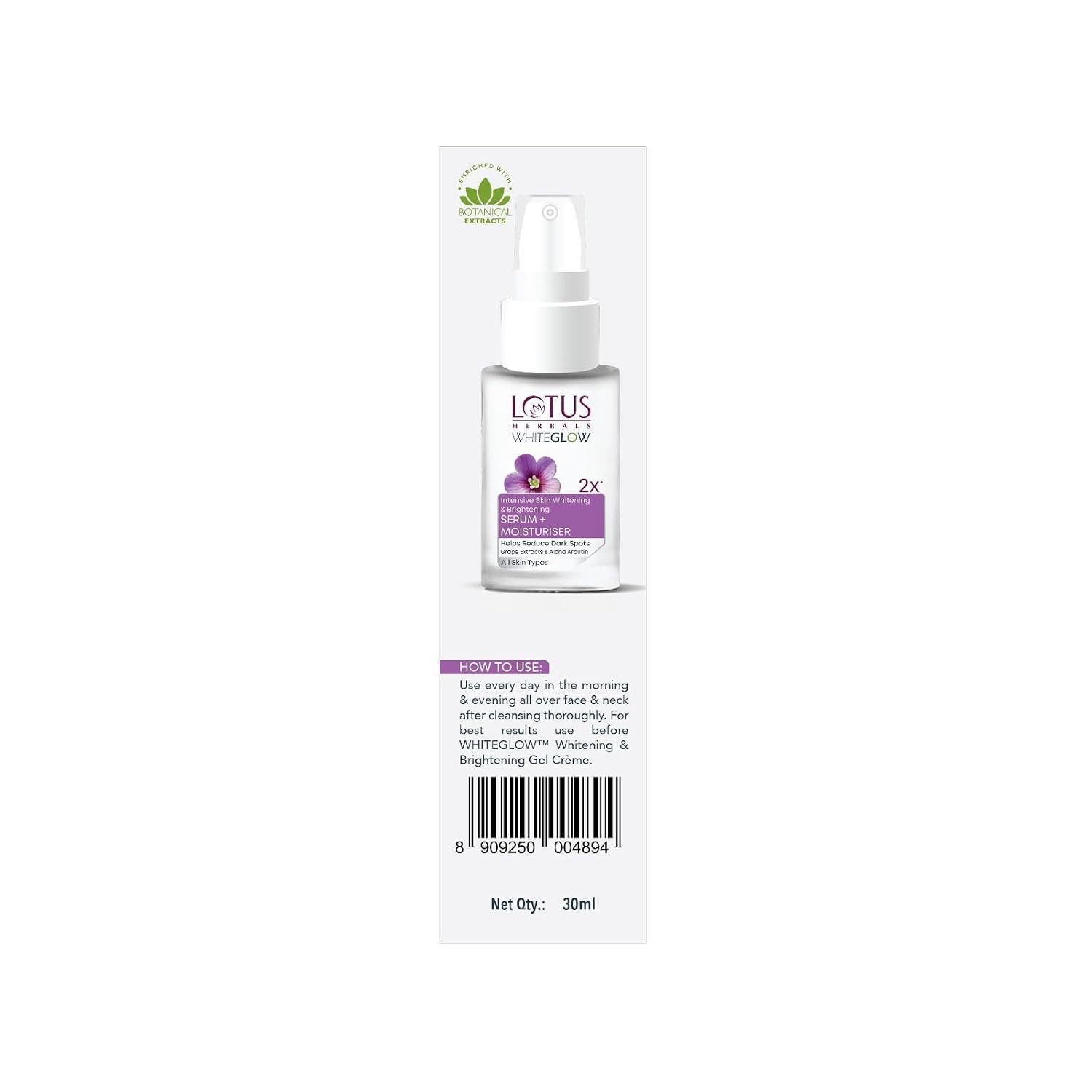 Lotus Herbals WhiteGlow Intensive Skin Whitening & Brightening Serum + Moisturiser 30ml thumbnail
