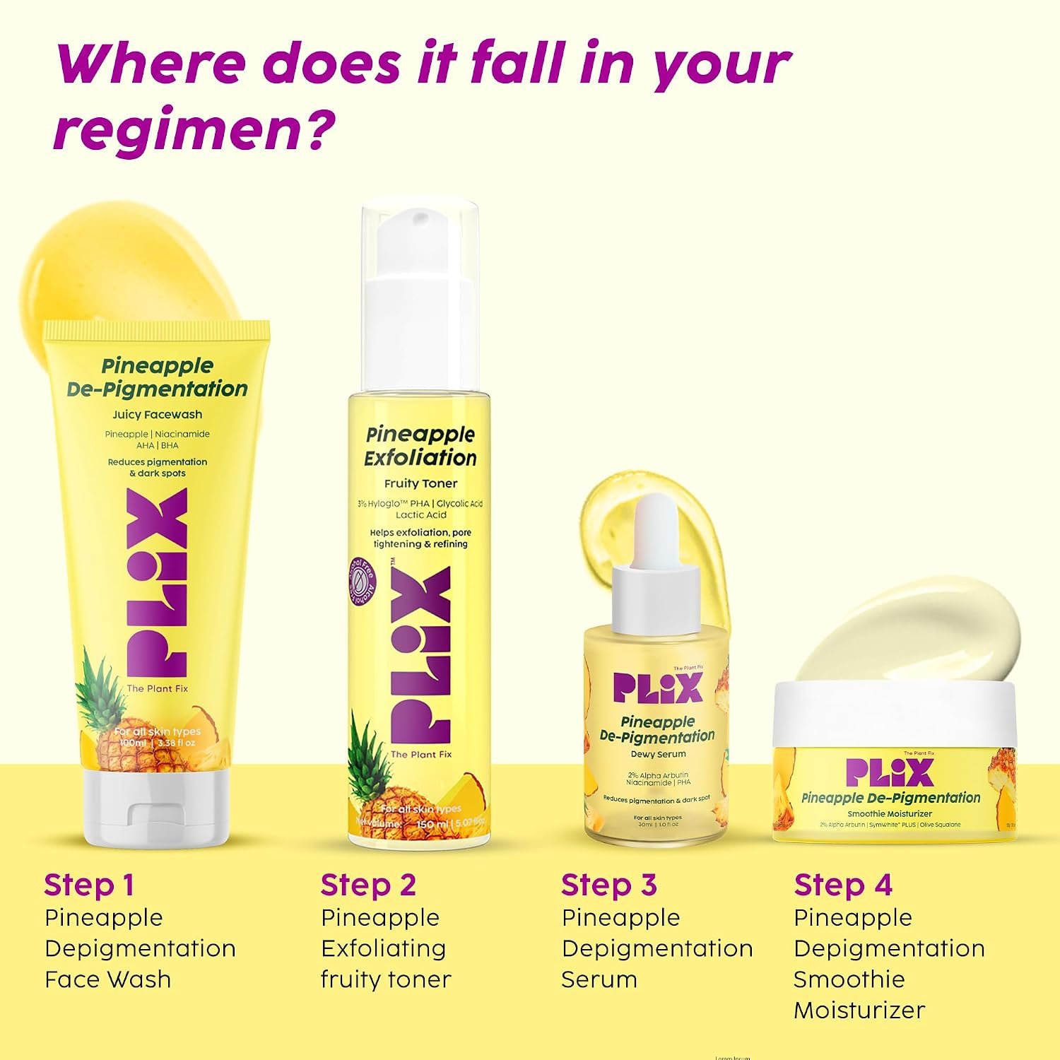 PLIX - THE PLANT FIX Pineapple PHA 3% Alcohol Free Face Toner (150ml) | Pore Tightening & Mild Exfoliation for Oily, Acne Prone, Sensitive & Normal Skin | Hydrating Face Toner for Glowing Sk thumbnail
