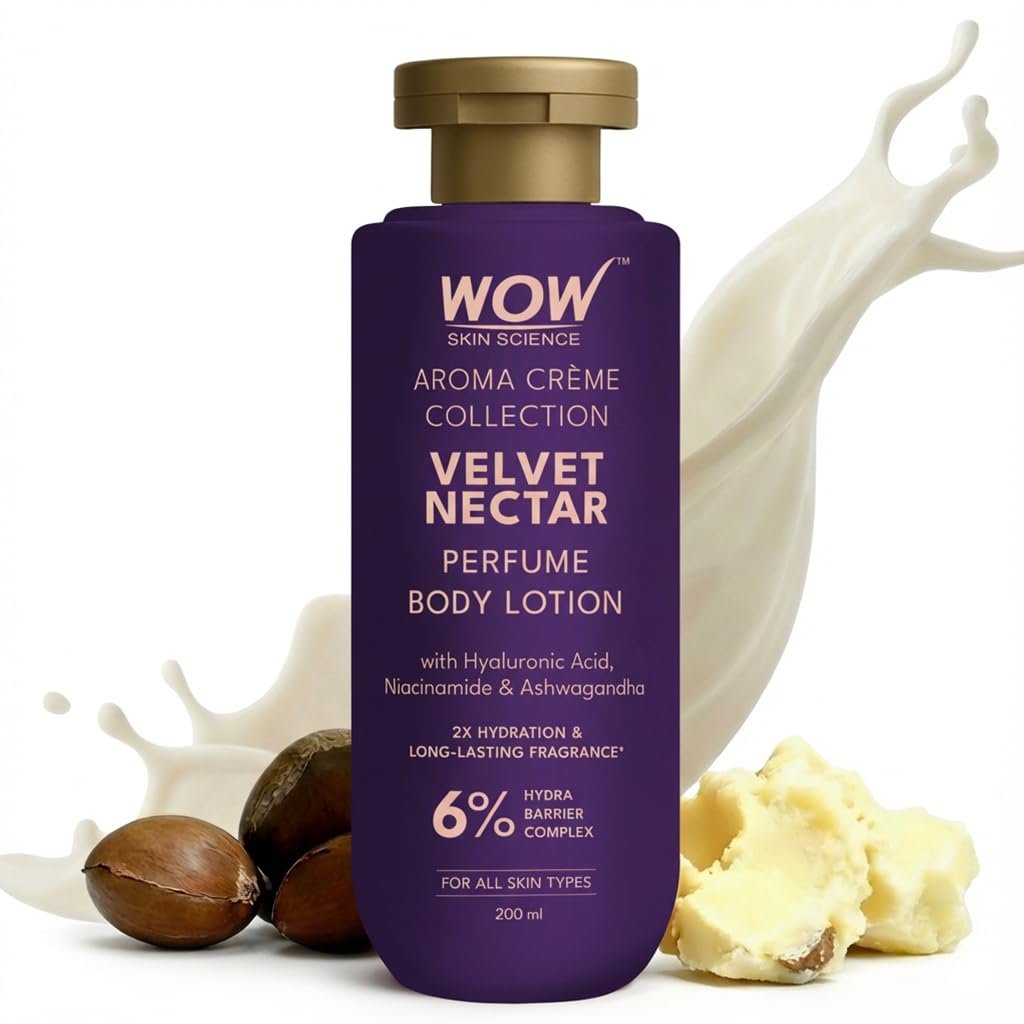 WOW Skin Science Velvet Nectar Perfume Body Lotion | 6% Hydra Barrier Complex | Hyaluronic Acid, Niacinamide & Ashwagandha 200ml thumbnail