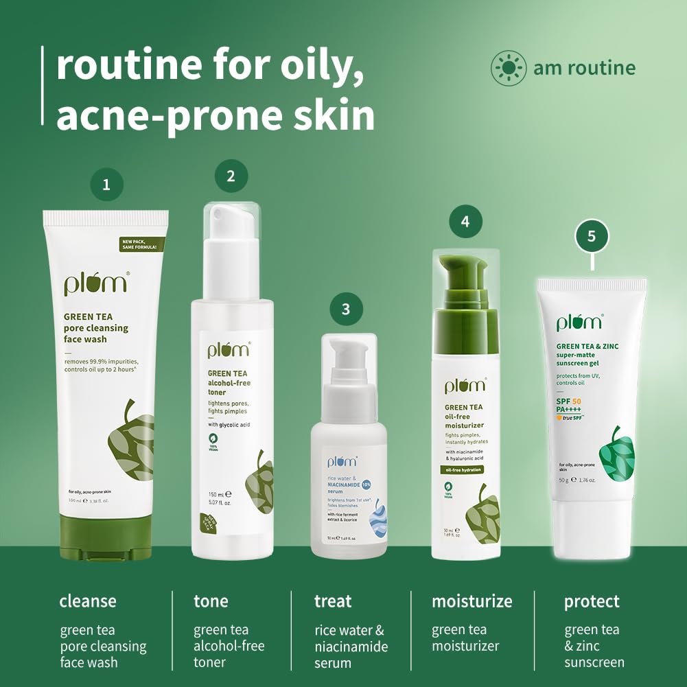 Plum Green Tea & Zinc Super-Matte Gel Sunscreen SPF 50 PA ++++  Formulated for Oily, Combination and Acne Prone Skin | Protects & Controls Oi| 50g thumbnail