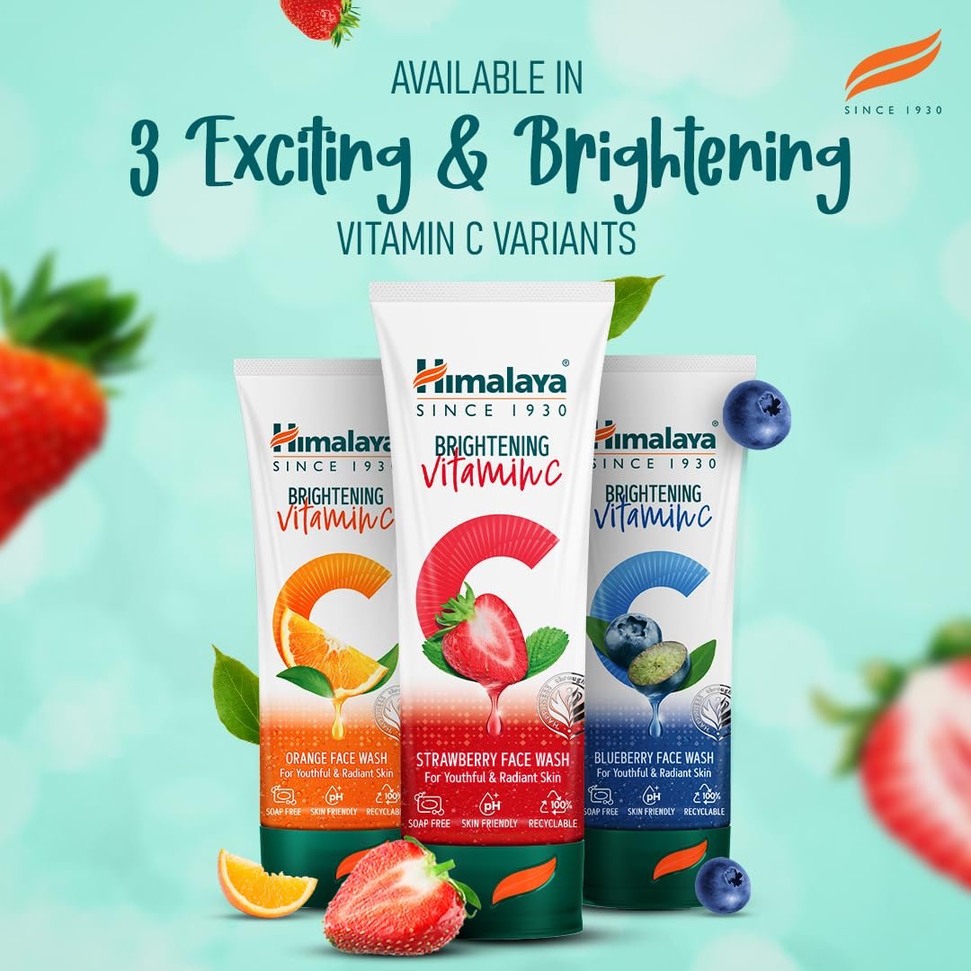 Himalaya Brightening Vitamin C Strawberry Face Wash | Vitamin C, Niacinamide & Strawberry | Brightness for Youthful Radiant Skin | 100ml thumbnail