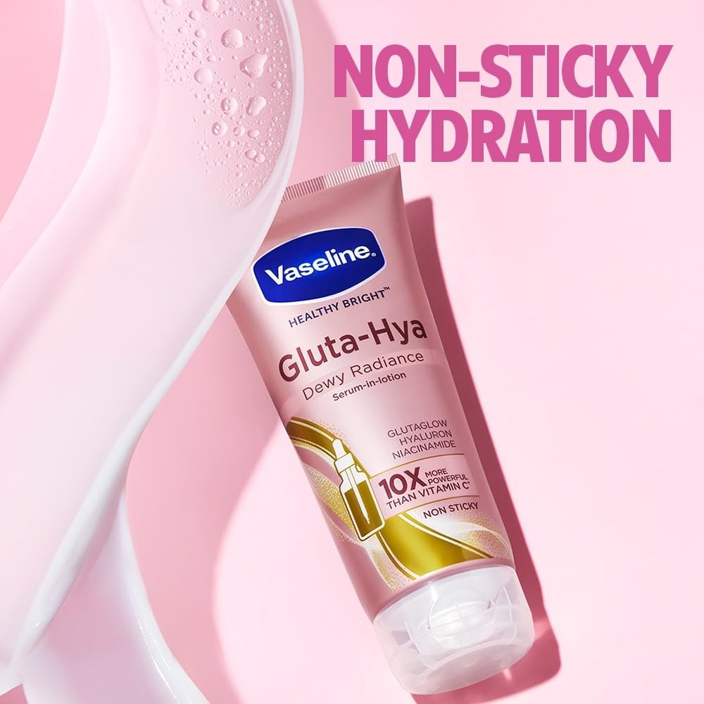 Vaseline Gluta-Hya Dewy Radiance Lotion for Face & Body | Gives Brighter Skin | Glutathione & Niacinamide Infused Moisturizer, 200ml thumbnail