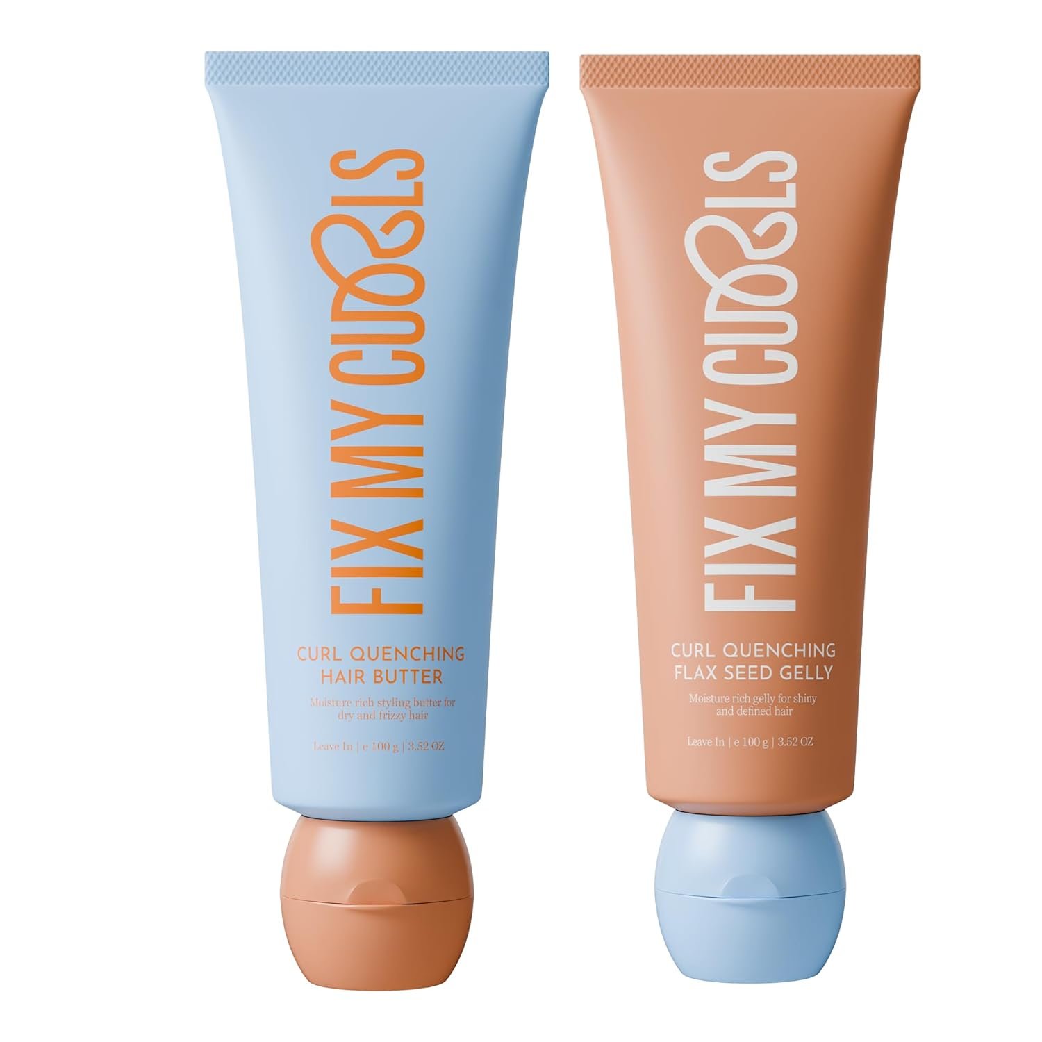 Fix My Curls Curl Quenching Moisture Styling Duo | For Curly, Wavy, Dry, Frizzy Hair| Curl Activator with Chia & Aloe Vera | Silicone Free| 100gm each