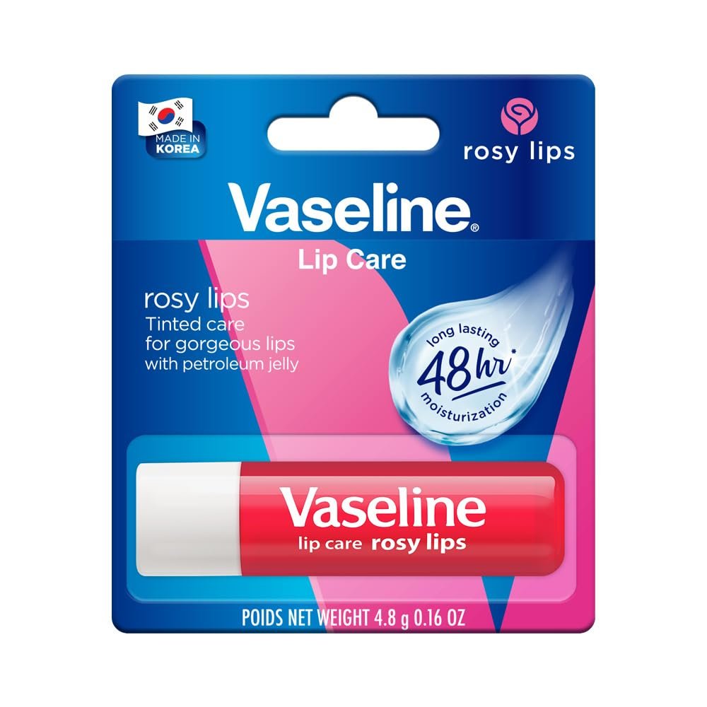 Vaseline Lip Care | Rosy Lips Tinted Lip Balm Stick | up to 48Hr moisturization | with almond oil & rose extract | made in South Korea | 4.8g thumbnail
