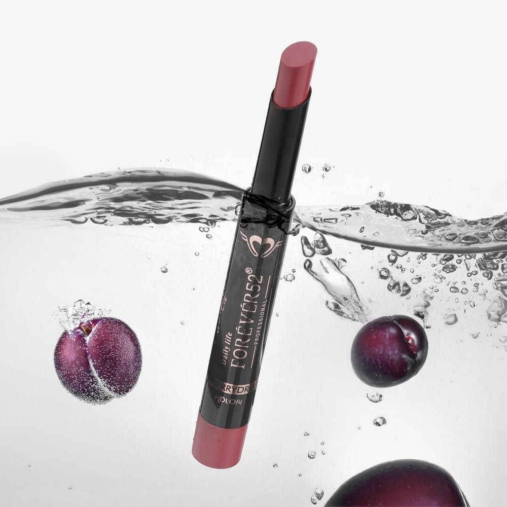 Forever52 Daily Life Hydra Lipstick, Semi-Matte Finish| Enriched with Hyaluronic Acid, Vitamin E & UVB Filter| 97% Lip Darkness Reduction | Vegan & Cruelty Free (PLUMTASTIC-13, 2g) thumbnail