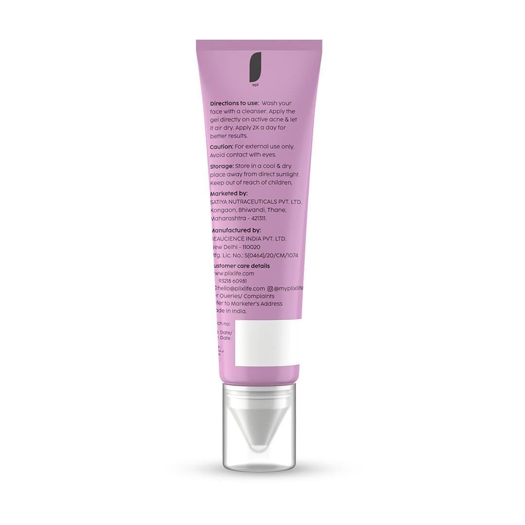 The Plant Fix Plix Jamun Acne Spot Corrector Gel For Reducing Active Acne | Day & Night Gel | Controls Oil & Soothes Inflammation | For Men & Women | 15g thumbnail