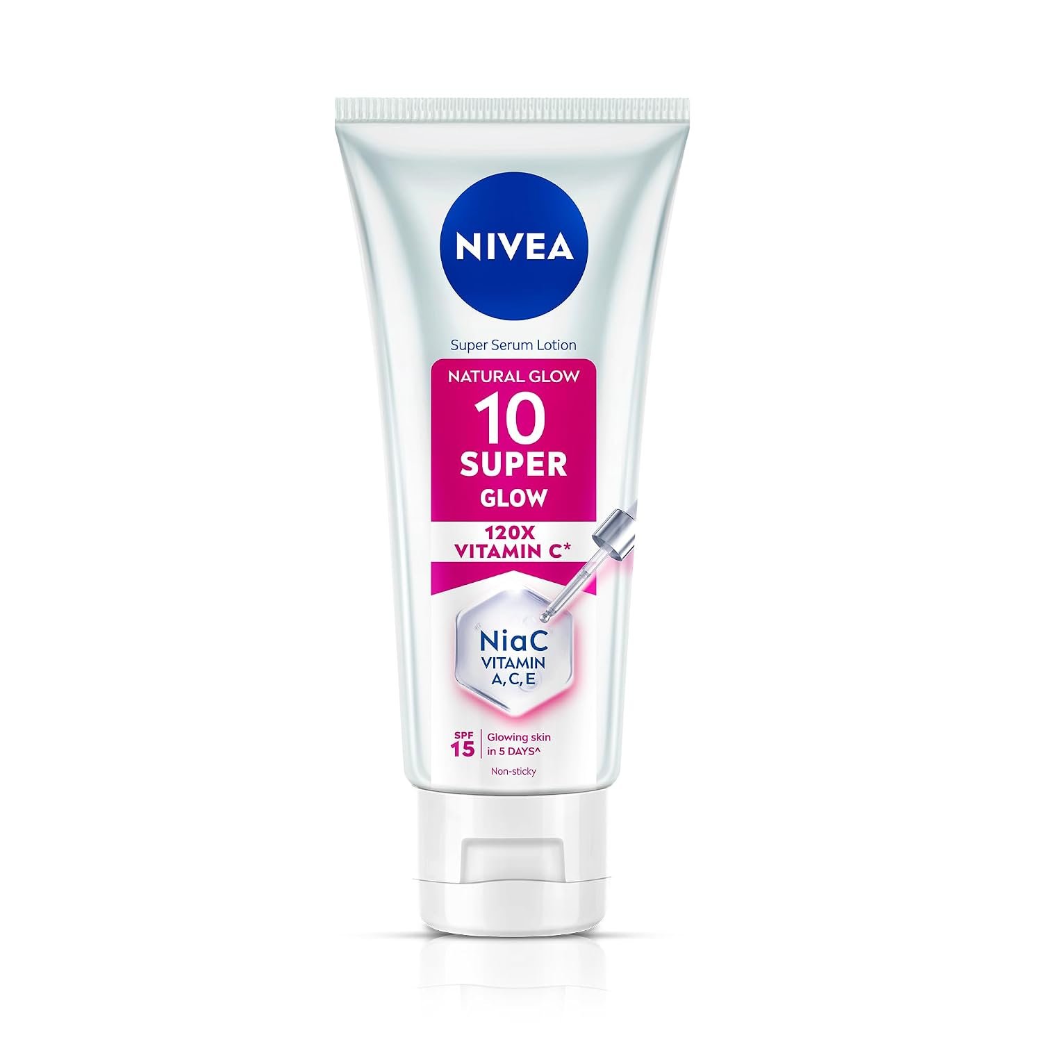 NIVEA Super 10 Glow Body Serum Lotion 170ml | 120X Vitamin C Niacinamide Body Lotion SPF15 Daily Sunscreen